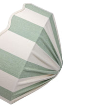 Load image into Gallery viewer, STRIPED - ETSY DESIGN AWARDS EXCLUSIVE - CAROUSEL LAMPSHADE - SCALLOPED EDGES, WIDE BASE