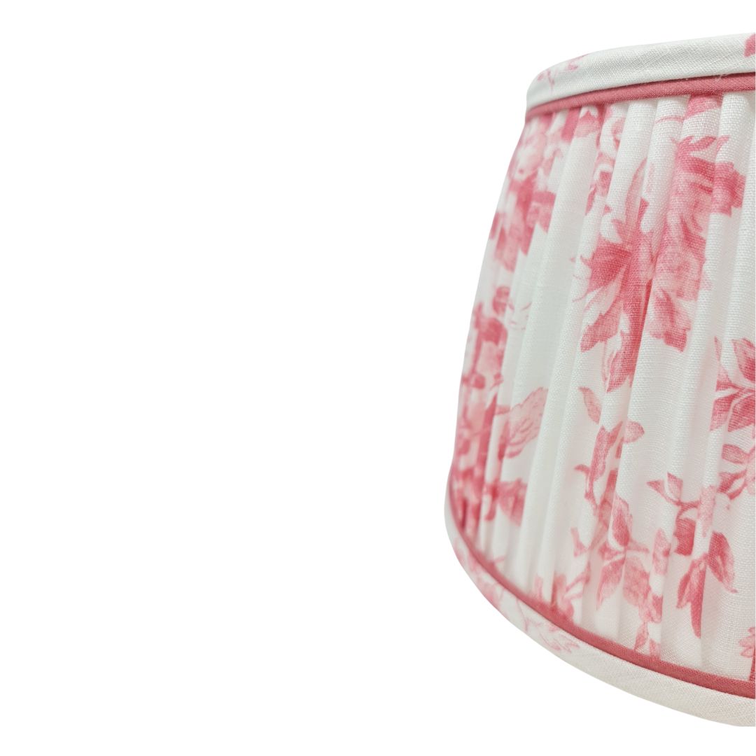 Linen Gathered Lampshade – Cabbages & Roses Colours