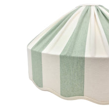 Load image into Gallery viewer, STRIPED - ETSY DESIGN AWARDS EXCLUSIVE - CAROUSEL LAMPSHADE - SCALLOPED EDGES, WIDE BASE