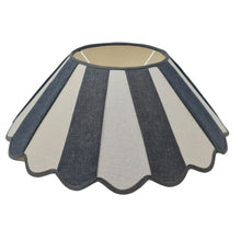 Load image into Gallery viewer, STRIPED LINEN - TAPERED LAMPSHADE - SCALLOPED EDGES