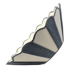 Load image into Gallery viewer, STRIPED LINEN - TAPERED LAMPSHADE - SCALLOPED EDGES