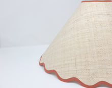 Load image into Gallery viewer, RAFFIA - TAPERED LAMPSHADE - SCALLOPED EDGES, WIDE BASE