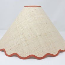 Load image into Gallery viewer, RAFFIA - TAPERED LAMPSHADE - SCALLOPED EDGES, WIDE BASE