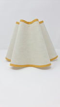 Load image into Gallery viewer, NATURAL LINEN - WAVY LAMPSHADE - FLAT EDGED - COLOUR TRIM