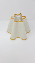 Load image into Gallery viewer, NATURAL LINEN - WAVY LAMPSHADE - FLAT EDGED - COLOUR TRIM