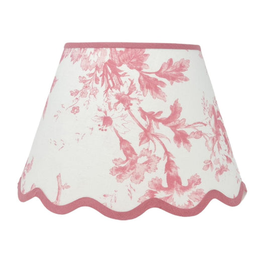 Linen - Tapered Lampshade - Scalloped Edges - Cabbages & Roses Colours