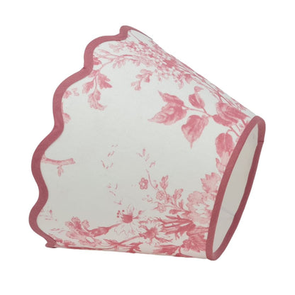 Linen - Tapered Lampshade - Scalloped Edges - Cabbages & Roses Colours