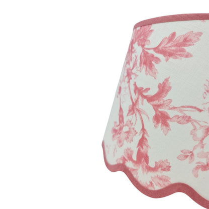 Linen - Tapered Lampshade - Scalloped Edges - Cabbages & Roses Colours