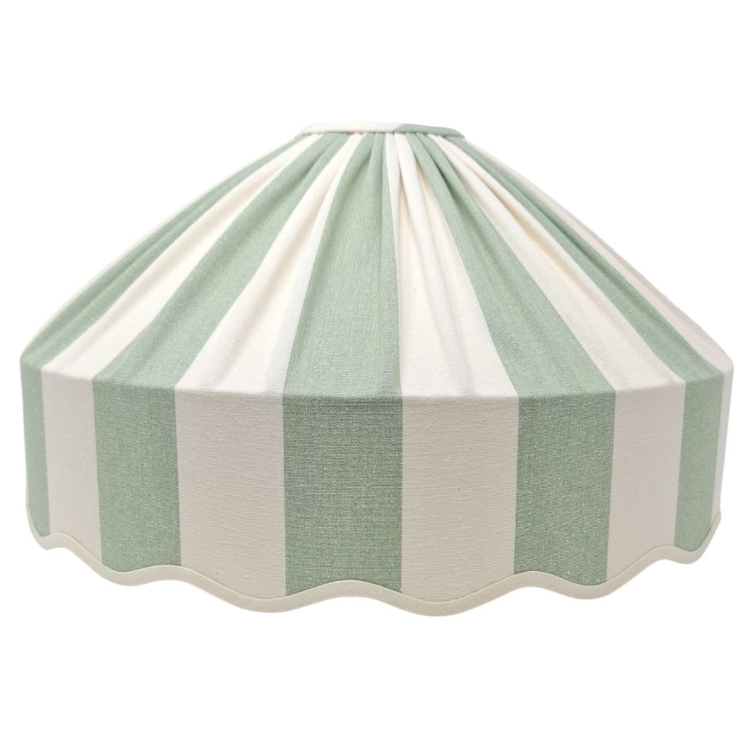 STRIPED - ETSY DESIGN AWARDS EXCLUSIVE - CAROUSEL LAMPSHADE - SCALLOPED EDGES, WIDE BASE