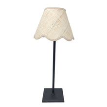 Load image into Gallery viewer, BATTERY LAMPSHADE - MEDIUM - RAFFIA - TAPERED - SCALLOPED EDGES
