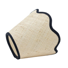 Load image into Gallery viewer, BATTERY LAMPSHADE - MEDIUM - RAFFIA - TAPERED - SCALLOPED EDGES
