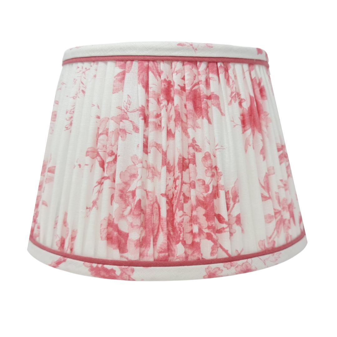 Linen Gathered Lampshade – Cabbages & Roses Colours