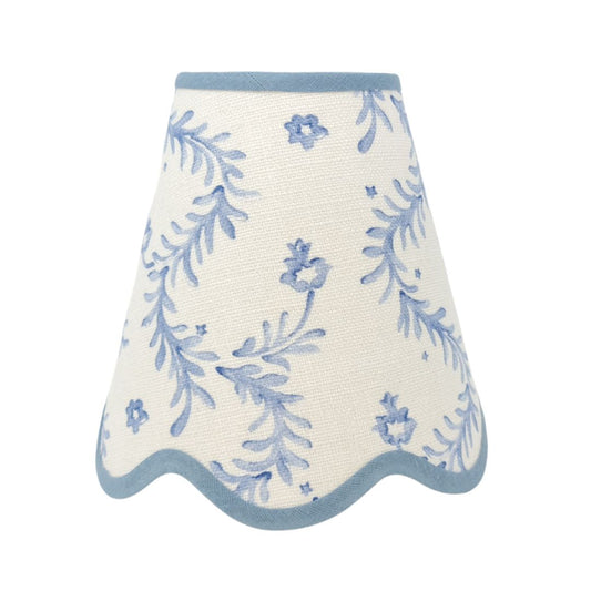 Linen - Tapered Lampshade - Scalloped Edges - Coastal Naturals