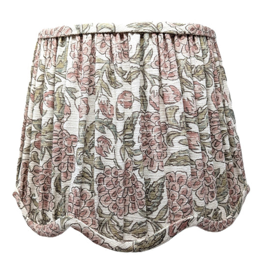 Gathered scalloped lampshade in The Pure Edit Erisha fabric - Light Stylist