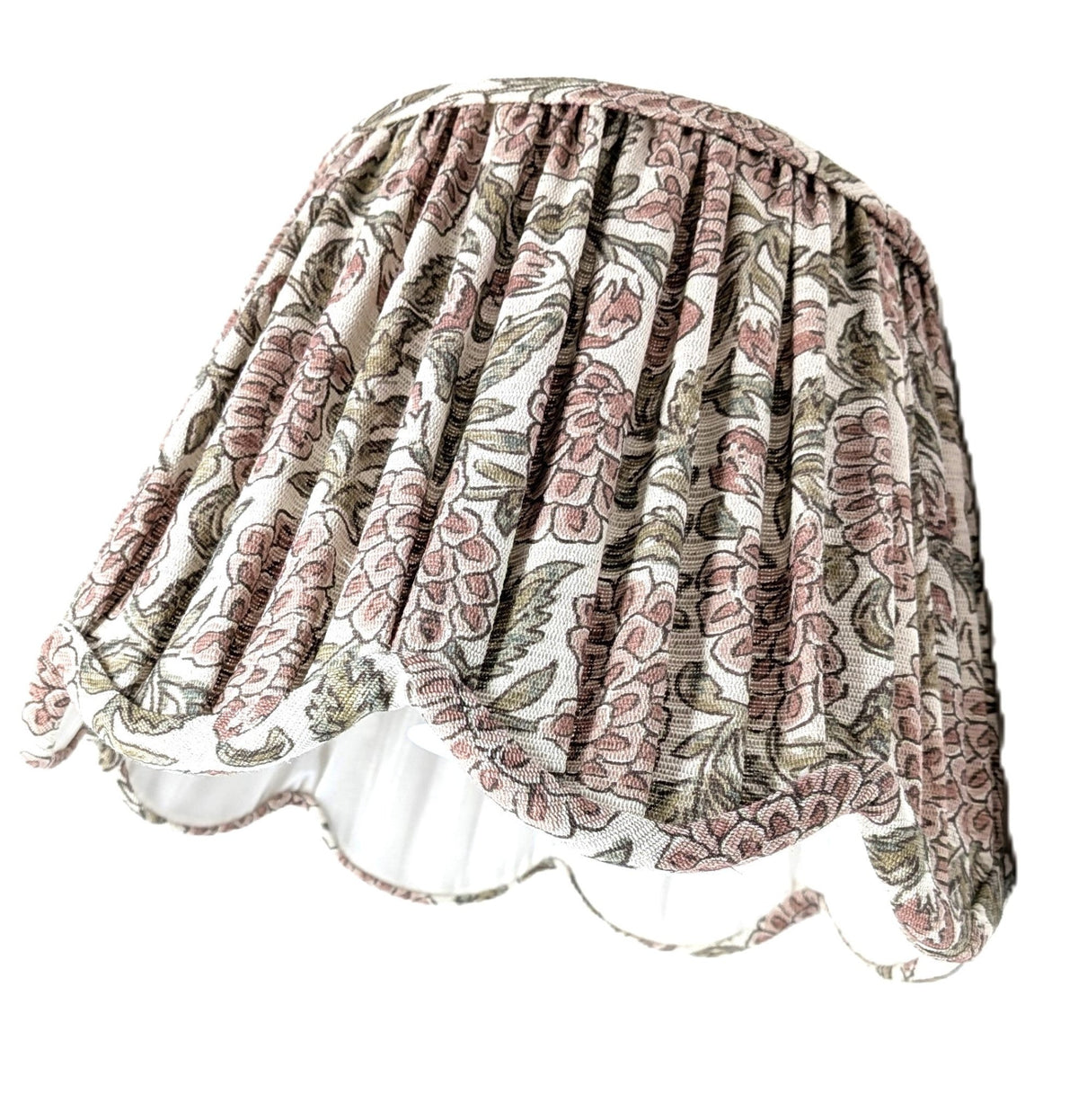 Gathered scalloped lampshade in The Pure Edit Erisha fabric - Light Stylist