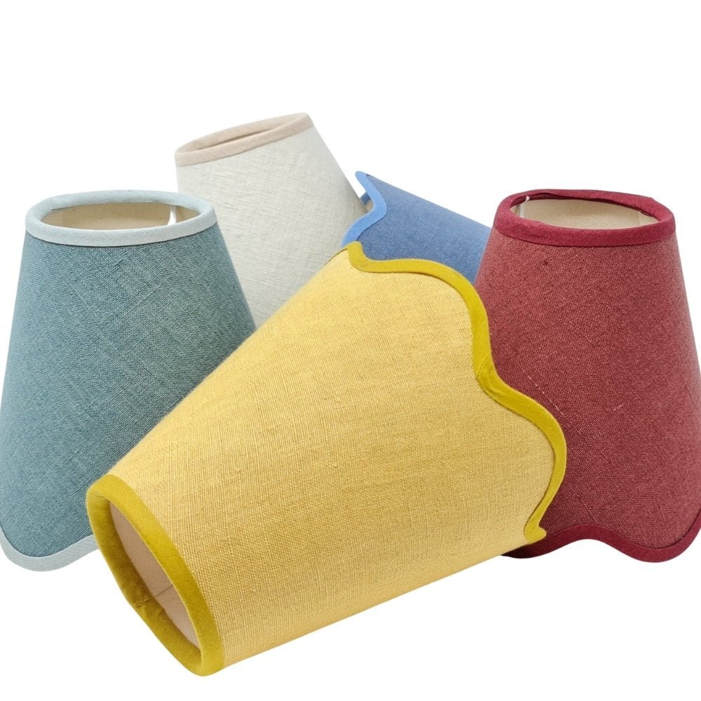 Tapered Lampshade - Scalloped Edges - Linen - Light Stylist