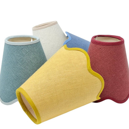 Tapered Lampshade - Scalloped Edges - Linen - Light Stylist