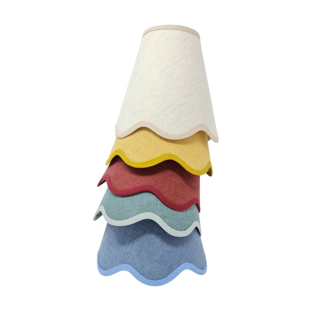 Tapered Lampshade - Scalloped Edges - Linen - Light Stylist