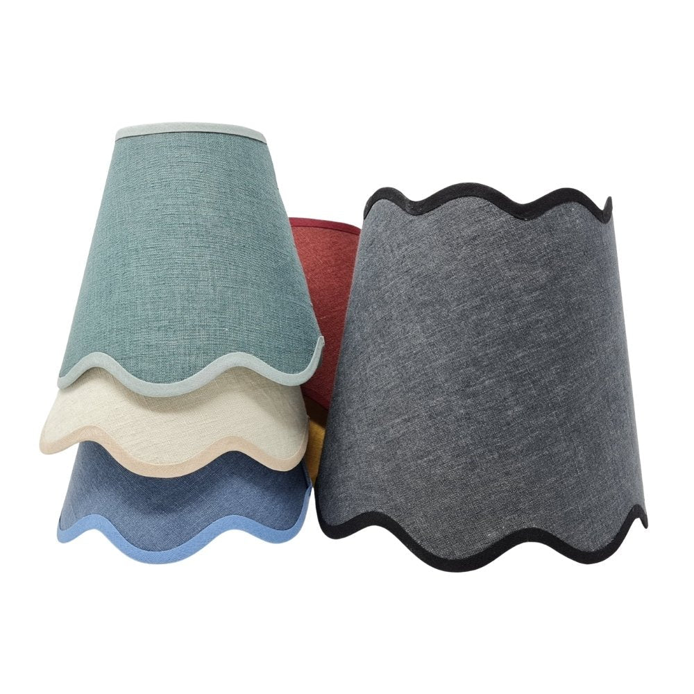 Tapered Lampshade - Scalloped Edges - Linen - Light Stylist