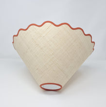 Load image into Gallery viewer, RAFFIA - TAPERED LAMPSHADE - SCALLOPED EDGES, WIDE BASE
