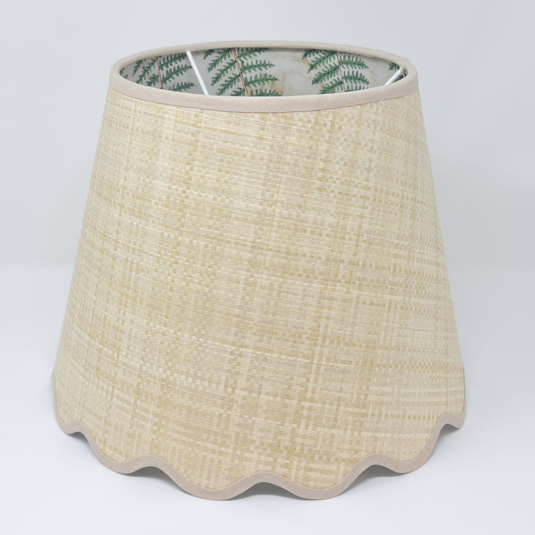 RAFFIA - TAPERED LAMPSHADE - SCALLOPED EDGES, LINED