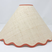Load image into Gallery viewer, RAFFIA - TAPERED LAMPSHADE - SCALLOPED EDGES, WIDE BASE
