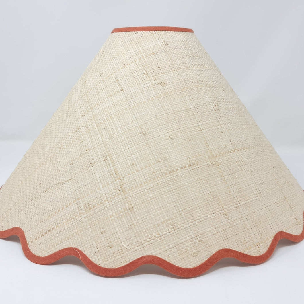 RAFFIA - TAPERED LAMPSHADE - SCALLOPED EDGES, WIDE BASE