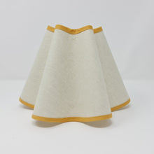 Load image into Gallery viewer, NATURAL LINEN - WAVY LAMPSHADE - FLAT EDGED - COLOUR TRIM
