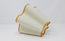 Load image into Gallery viewer, NATURAL LINEN - WAVY LAMPSHADE - FLAT EDGED - COLOUR TRIM
