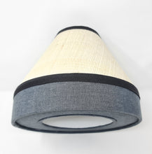 Load image into Gallery viewer, RAFFIA &amp; LINEN - TAPERED LAMPSHADE - FLAT EDGES, DIFFUSER BASE

