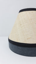 Load image into Gallery viewer, RAFFIA &amp; LINEN - TAPERED LAMPSHADE - FLAT EDGES, DIFFUSER BASE
