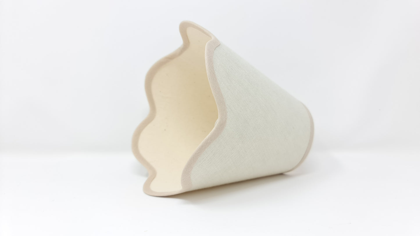 Tapered Lampshade - Scalloped Edges - Linen