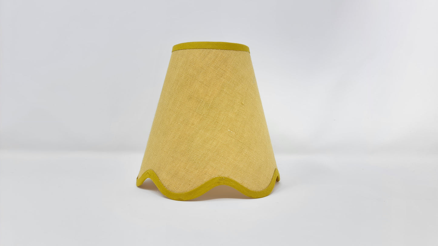 Tapered Lampshade - Scalloped Edges - Linen