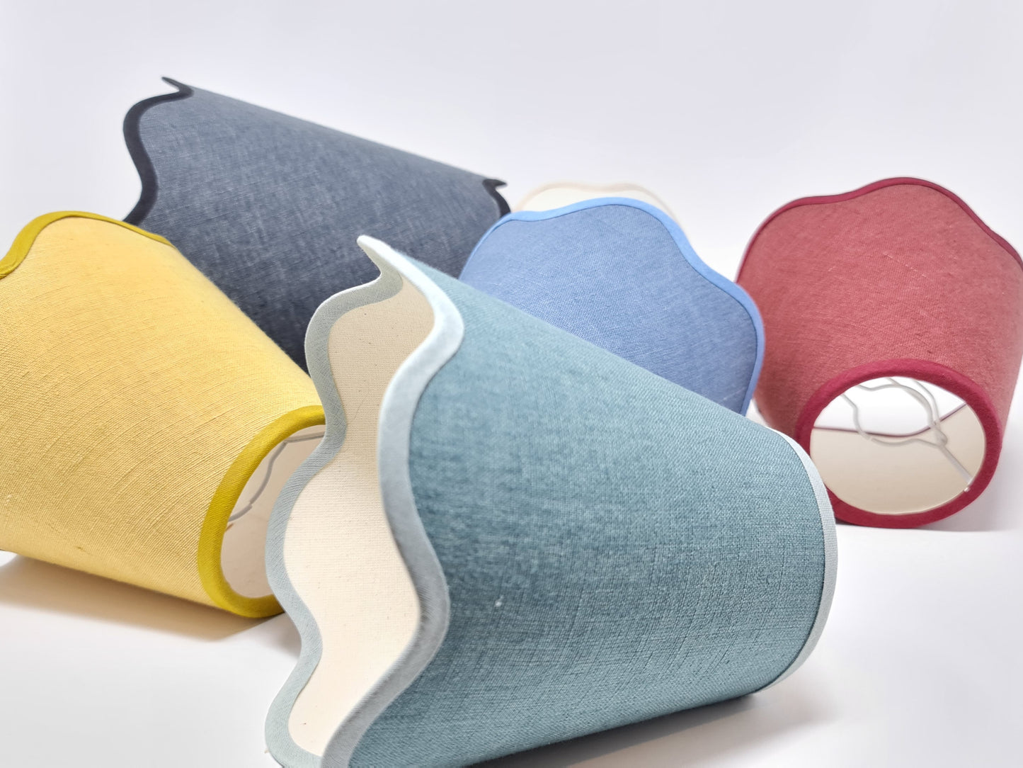 Tapered Lampshade - Scalloped Edges - Linen