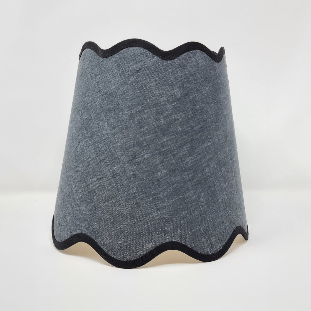 LINEN - TAPERED LAMPSHADE - DOUBLE SCALLOPED EDGES